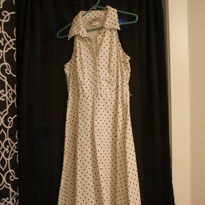 White with black polka dots dress